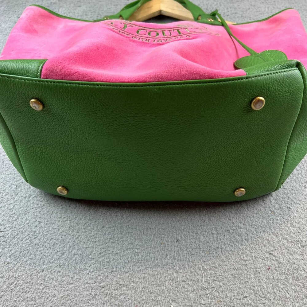 Vintage Y2K Rare Juicy Couture Pink and Green Tote Bag Purse - Picture 5 of 15